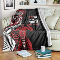 Aotearoa Toitu Te Tiriti Blanket Whakairo Wheku LT7 Black - Polynesian Pride