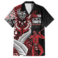 Aotearoa Toitu Te Tiriti Family Matching Off Shoulder Short Dress and Hawaiian Shirt Whakairo Wheku