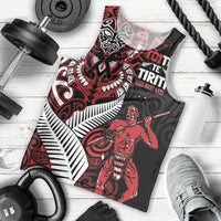 Aotearoa Toitu Te Tiriti Men Tank Top Whakairo Wheku LT7 - Polynesian Pride