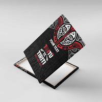 Aotearoa Maori Personalized Canvas Wall Art Toitu Te Tiriti Ake! Ake! Ake! LT7 With Frame Black - Polynesian Pride