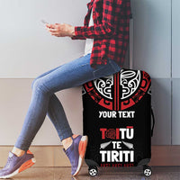 Aotearoa Maori Personalized Luggage Cover Toitu Te Tiriti Ake! Ake! Ake!