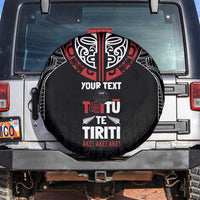 Aotearoa Maori Personalized Spare Tire Cover Toitu Te Tiriti Ake! Ake! Ake! LT7 Black - Polynesian Pride