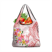 Polynesian Women's Day Wahine Grocery Bag Plumeria Marble Glaze - Pink LT7 1-pack One Size Pink - Polynesian Pride