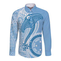 Micronesia FSM Long Sleeve Button Shirt Shark and Manta Classic Style