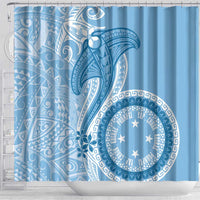 Micronesia FSM Shower Curtain Shark and Manta Classic Style