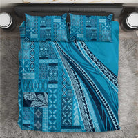 Pasifika Women's Day - Samoa Siapo Malu Tattoo Inspired Bedding Set Turquoise LT7 Turquoise - Polynesian Pride
