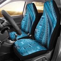 Pasifika Women's Day - Samoa Siapo Malu Tattoo Inspired Car Seat Cover Turquoise LT7 - Polynesian Pride