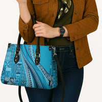Pasifika Women's Day - Samoa Siapo Malu Tattoo Inspired Leather Bag Turquoise LT7 - Polynesian Pride
