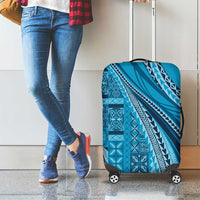 Pasifika Women's Day - Samoa Siapo Malu Tattoo Inspired Luggage Cover Turquoise LT7 - Polynesian Pride