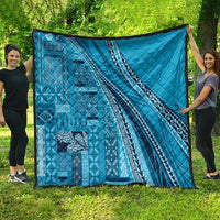 Pasifika Women's Day - Samoa Siapo Malu Tattoo Inspired Quilt Turquoise LT7 - Polynesian Pride