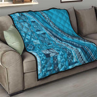 Pasifika Women's Day - Samoa Siapo Malu Tattoo Inspired Quilt Turquoise LT7 - Polynesian Pride