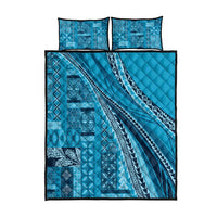 Pasifika Women's Day - Samoa Siapo Malu Tattoo Inspired Quilt Bed Set Turquoise LT7 - Polynesian Pride