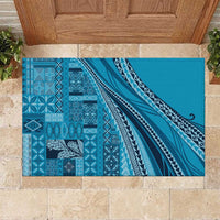 Pasifika Women's Day - Samoa Siapo Malu Tattoo Inspired Rubber Doormat Turquoise LT7 Turquoise - Polynesian Pride