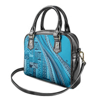 Pasifika Women's Day - Samoa Siapo Malu Tattoo Inspired Shoulder Handbag Turquoise LT7 - Polynesian Pride