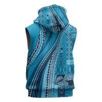 Pasifika Women's Day - Samoa Siapo Malu Tattoo Inspired Sleeveless Hoodie Turquoise LT7 - Polynesian Pride