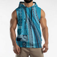 Pasifika Women's Day - Samoa Siapo Malu Tattoo Inspired Sleeveless Hoodie Turquoise LT7 - Polynesian Pride