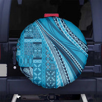 Pasifika Women's Day - Samoa Siapo Malu Tattoo Inspired Spare Tire Cover Turquoise LT7 No hole Turquoise - Polynesian Pride