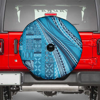 Pasifika Women's Day - Samoa Siapo Malu Tattoo Inspired Spare Tire Cover Turquoise LT7 - Polynesian Pride