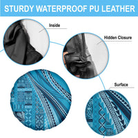 Pasifika Women's Day - Samoa Siapo Malu Tattoo Inspired Spare Tire Cover Turquoise LT7 - Polynesian Pride