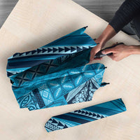 Pasifika Women's Day - Samoa Siapo Malu Tattoo Inspired Umbrella Turquoise LT7 - Polynesian Pride