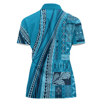 Pasifika Women's Day - Samoa Siapo Malu Tattoo Inspired Women Polo Shirt Turquoise LT7 - Polynesian Pride