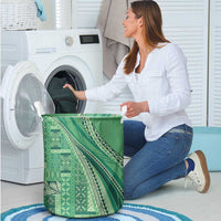 Pasifika Women's Day - Samoa Siapo Malu Tattoo Inspired Laundry Basket Jade LT7 - Polynesian Pride
