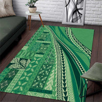 Pasifika Women's Day - Samoa Siapo Malu Tattoo Inspired Area Rug Jade