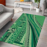 Pasifika Women's Day - Samoa Siapo Malu Tattoo Inspired Area Rug Jade