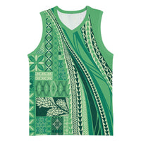 Pasifika Women's Day - Samoa Siapo Malu Tattoo Inspired Basketball Jersey Jade LT7 Unisex Jade - Polynesian Pride