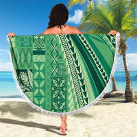 Pasifika Women's Day - Samoa Siapo Malu Tattoo Inspired Beach Blanket Jade LT7 - Polynesian Pride