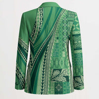 Pasifika Women's Day - Samoa Siapo Malu Tattoo Inspired Blazer Jade LT7 - Polynesian Pride