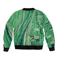 Pasifika Women's Day - Samoa Siapo Malu Tattoo Inspired Bomber Jacket Jade LT7 - Polynesian Pride