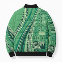 Pasifika Women's Day - Samoa Siapo Malu Tattoo Inspired Bomber Puffer Jacket Jade LT7 - Polynesian Pride