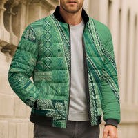 Pasifika Women's Day - Samoa Siapo Malu Tattoo Inspired Bomber Puffer Jacket Jade LT7 - Polynesian Pride