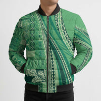 Pasifika Women's Day - Samoa Siapo Malu Tattoo Inspired Bomber Puffer Jacket Jade LT7 - Polynesian Pride