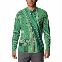 Pasifika Women's Day - Samoa Siapo Malu Tattoo Inspired Button Sweatshirt Jade LT7 - Polynesian Pride