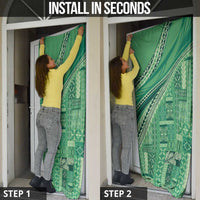 Pasifika Women's Day - Samoa Siapo Malu Tattoo Inspired Door Cover Jade LT7 - Polynesian Pride