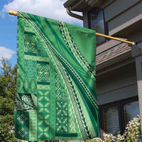 Pasifika Women's Day - Samoa Siapo Malu Tattoo Inspired Garden Flag Jade LT7 - Polynesian Pride