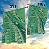 Pasifika Women's Day - Samoa Siapo Malu Tattoo Inspired Garden Flag Jade LT7 - Polynesian Pride