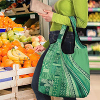 Pasifika Women's Day - Samoa Siapo Malu Tattoo Inspired Grocery Bag Jade LT7 - Polynesian Pride