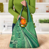 Pasifika Women's Day - Samoa Siapo Malu Tattoo Inspired Grocery Bag Jade LT7 - Polynesian Pride