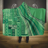 Pasifika Women's Day - Samoa Siapo Malu Tattoo Inspired Hooded Blanket Jade LT7 - Polynesian Pride