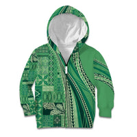 Pasifika Women's Day - Samoa Siapo Malu Tattoo Inspired Kid Hoodie Jade LT7 Zip Hoodie Jade - Polynesian Pride