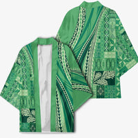 Pasifika Women's Day - Samoa Siapo Malu Tattoo Inspired Kimono Jade LT7 - Polynesian Pride