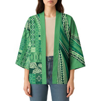Pasifika Women's Day - Samoa Siapo Malu Tattoo Inspired Kimono Jade LT7 - Polynesian Pride