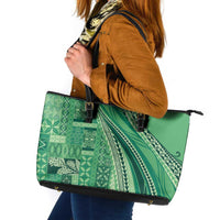 Pasifika Women's Day - Samoa Siapo Malu Tattoo Inspired Leather Tote Bag Jade LT7 Jade - Polynesian Pride