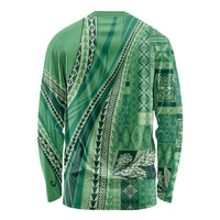 Pasifika Women's Day - Samoa Siapo Malu Tattoo Inspired Long Sleeve Shirt Jade LT7 - Polynesian Pride