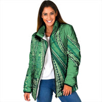 Pasifika Women's Day - Samoa Siapo Malu Tattoo Inspired Padded Jacket Jade LT7 Women Jade - Polynesian Pride