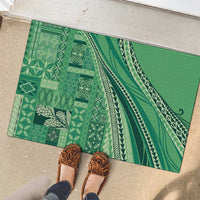 Pasifika Women's Day - Samoa Siapo Malu Tattoo Inspired Rubber Doormat Jade LT7 - Polynesian Pride