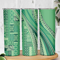 Pasifika Women's Day - Samoa Siapo Malu Tattoo Inspired Skinny Tumbler Jade LT7 - Polynesian Pride